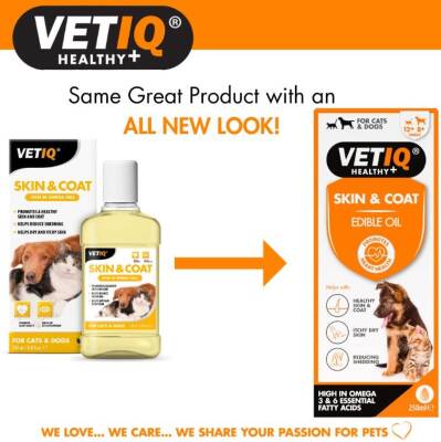 Vet IQ Kedi ve Köpek İçin Deri ve Tüy Besleyici Omega Katkılı Vitamin 250 ml