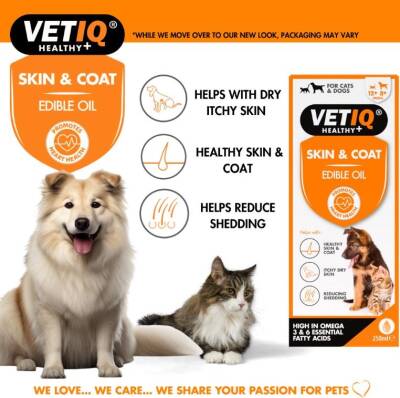 Vet IQ Kedi ve Köpek İçin Deri ve Tüy Besleyici Omega Katkılı Vitamin 250 ml