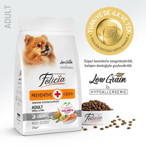 Felicia Mini Somonlu Düşük Tahıllı Hipoalerjenik Köpek Maması 3 kg