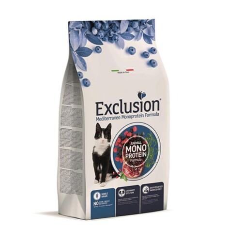 Exclusion Monoprotein Tavuklu Narlı ve Yaban Mersinli Düşük Tahıllı Yavru Kedi Maması 12 Kg