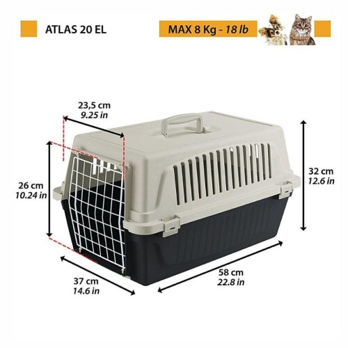Ferplast Atlas 20 Kedi ve Köpekler için Taşıma Çantası Mavi 37x58x32 cm