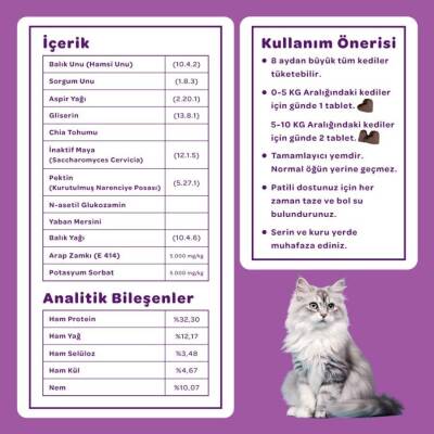 Vet's Plus Sterilised Kısırlaştırılmış Kediler İçin Yaban Mersinli Çiğnenebilir Tablet 60 Adet
